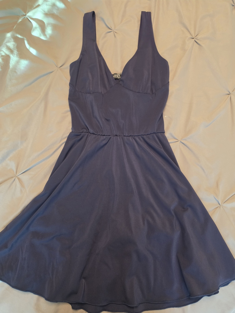 Women's Navy A-Line Dress with Sweetheart Neckline